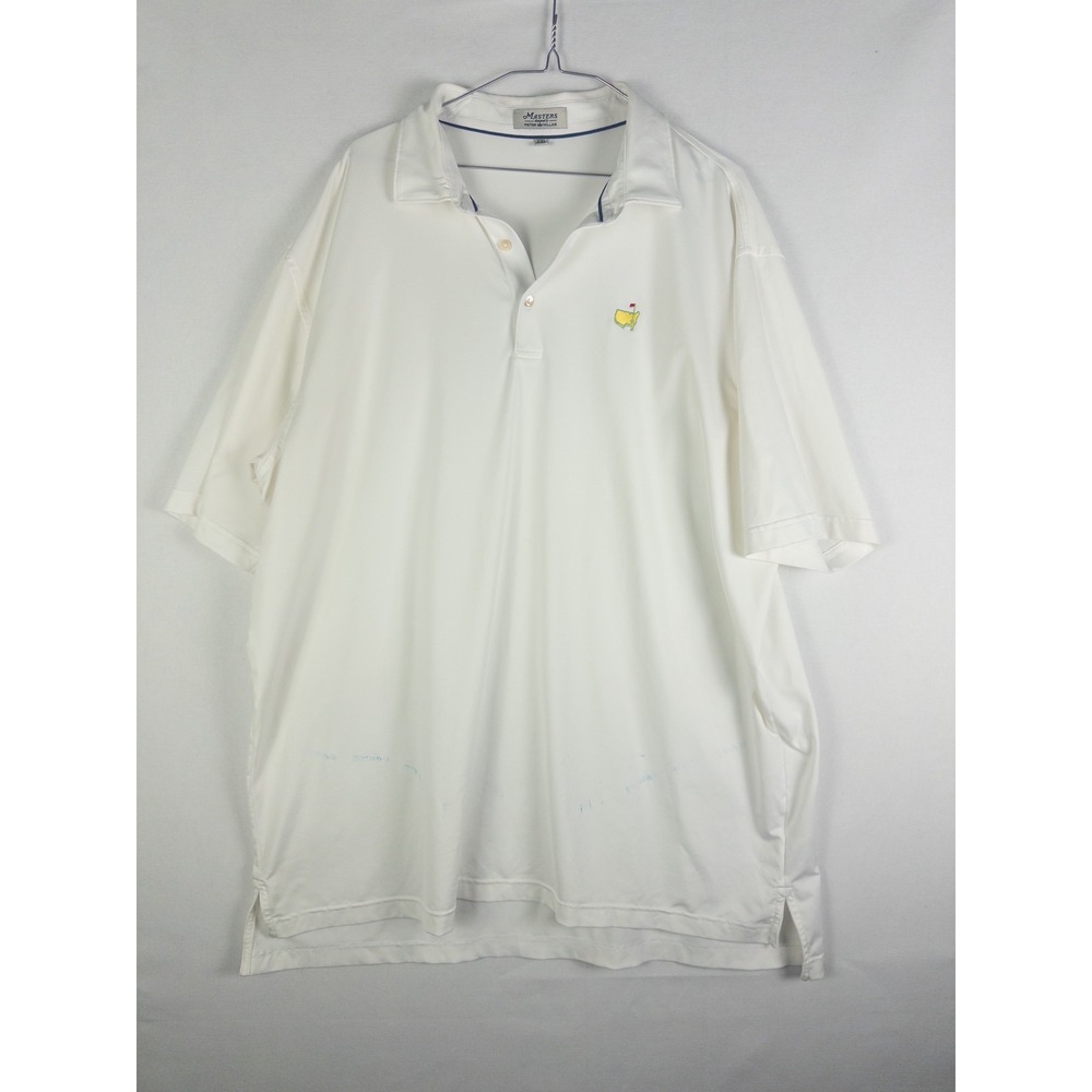 Masters x Peter Millar Golf Polo Shirt Mens XXL White Embroidered Augusta Countr